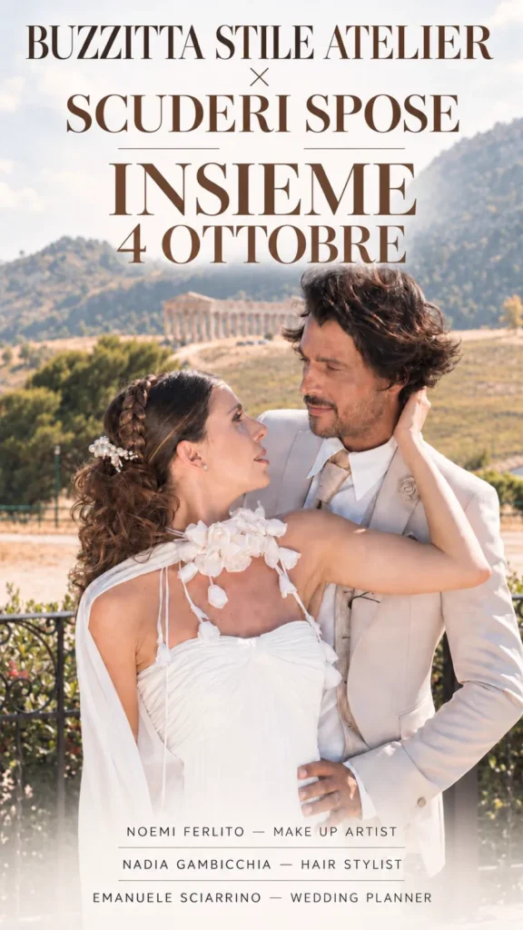 Buzzitta Stile Atelier e Scuderi Spose insieme il 4 ottobre 2026